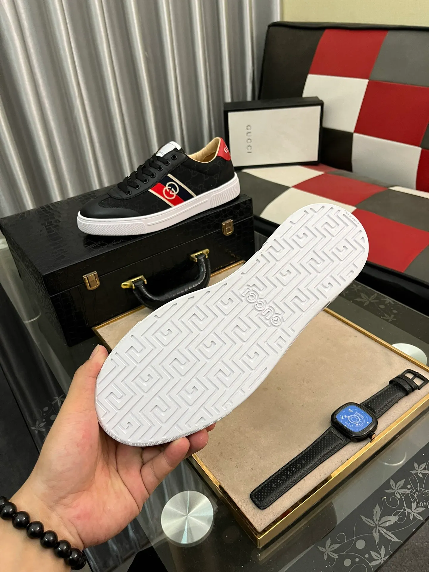 Men's shoes 💰400⌚️⌚️《Gucci*》The latest hot-selling casual shoes, top brand [seduce] luxury~purchase, top~quality. [Strong] The upper is made of imported breathable mesh with material ➕ breathable sports lining (•) and fine workmanship. Original personalized fashionable soft rubber wear-resistant outsole, size: 38-443⃣️colors available